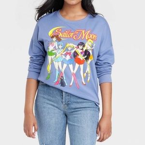 Light Blue Sailor Moon Graphic Sweatshirt